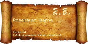 Rosenauer Barna névjegykártya
